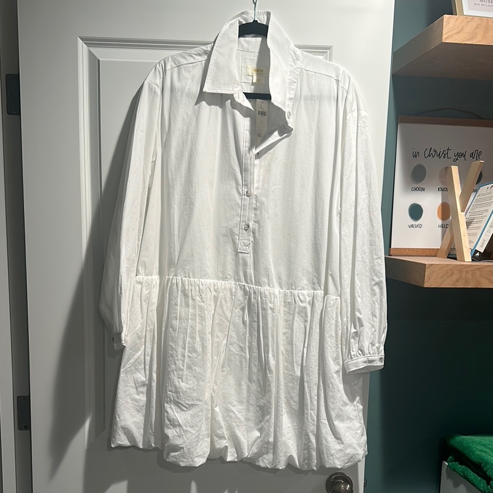 Maeve White Mini Dress with Flowy Silhouette